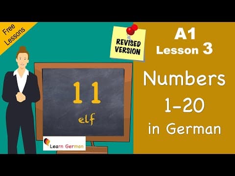 Revised A1 - Lesson 3 | Numbers 0-20 | Zahlen | German for beginners | Learn German thumbnail