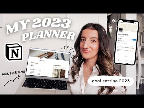 MY 2023 PLANNER *finally* USING NOTION | life & work goal setting thumbnail
