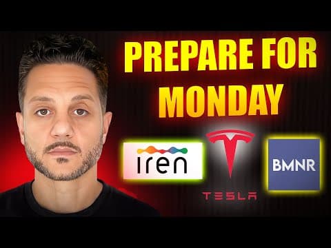 🚨 Watch Before Monday 9 30am! $IREN, $TSLA, $BMNR, $CRWV thumbnail
