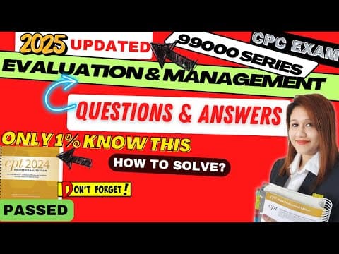 CPC Exam Evaluation and Management Practice Q & A | Medical Coding thumbnail