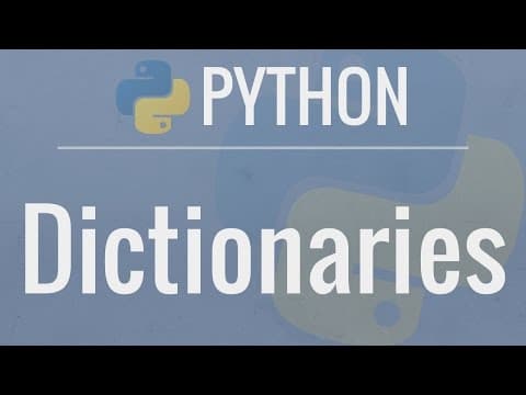 Python Tutorial for Beginners 5: Dictionaries - Working with Key-Value Pairs thumbnail