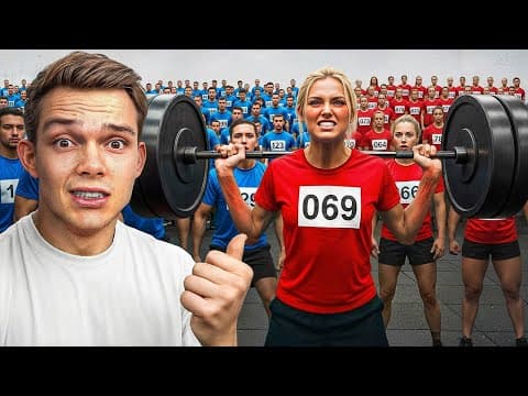 50 Guys VS 50 Girls Locked In a Gym For $10,000 thumbnail
