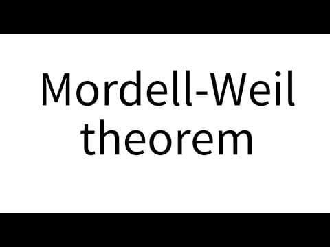 Mordell-Weil theorem thumbnail