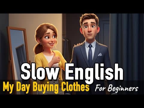My Day Buying Clothes in English | Easy Daily English For Beginners | Daily English Conversation thumbnail