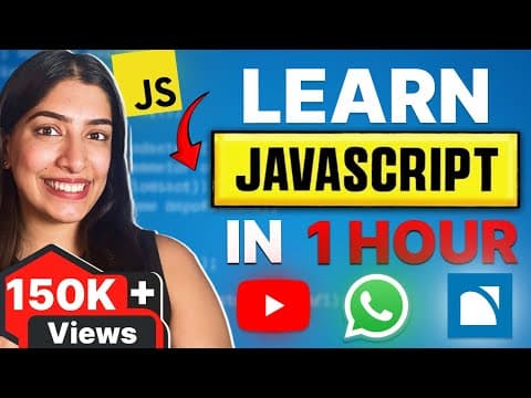 JavaScript for Beginners | Learn JavaScript in one hour! thumbnail