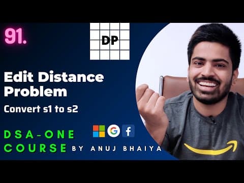 Minimum Edit Distance Problem | DP | Dynamic Programming | DSA-One Course #91 thumbnail