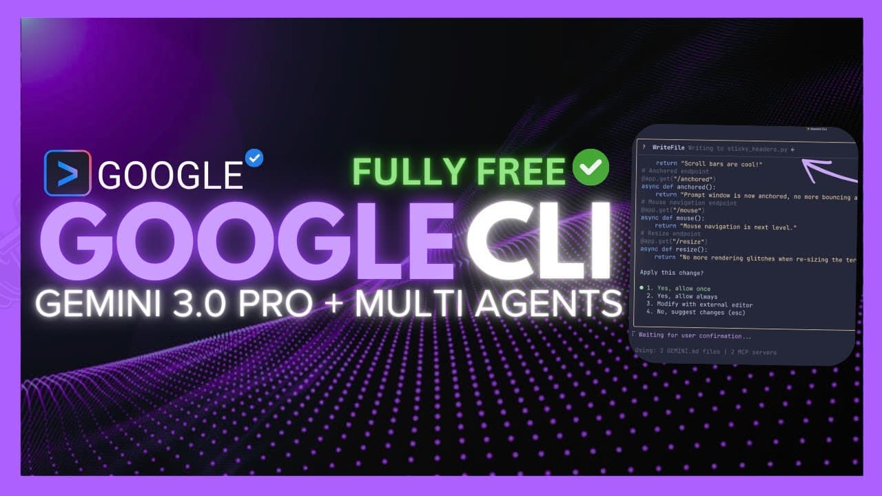 Gemini CLI Update: GEMINI 3.0 Integration + NEW Mulit AI Coding Agent ...