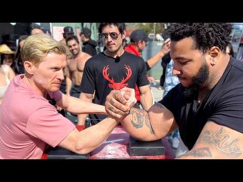 Pro Arm Wrestler VS Random people in public thumbnail