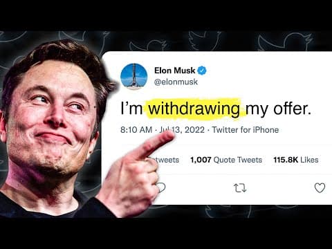 Elon Musk Just Abandoned his Twitter Deal... What Next? thumbnail