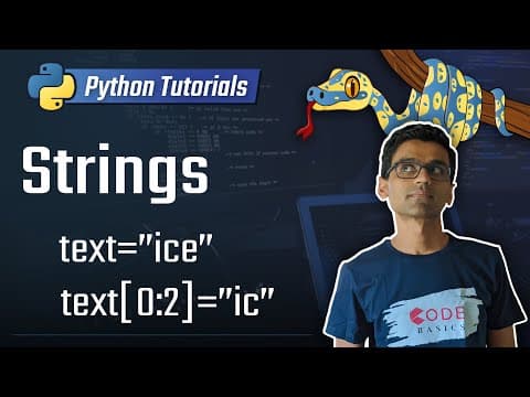 4. Strings [Python 3 Programming Tutorials] thumbnail