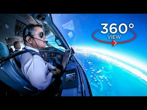 360° Airline Pilot's View | Miami - Bahamas | American Eagle E-175 thumbnail
