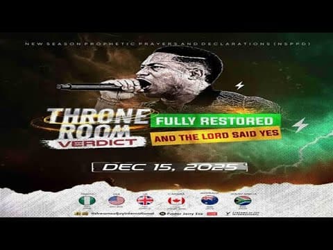 THRONE ROOM VERDICT//FULLY RESTORED//AND THE LORD SAID YES [DAY 1] || NSPPD || 15TH DECEMBER 2025 thumbnail