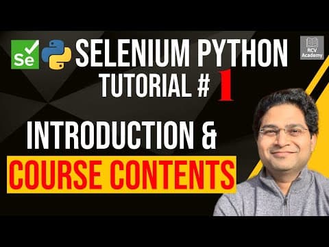 Selenium Python Tutorial #1 - Introduction to Python Selenium Training thumbnail