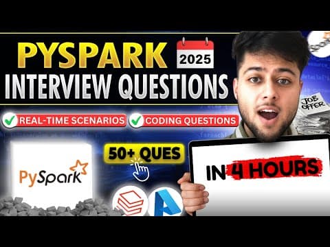 PySpark Interview Questions (2025) | PySpark Real Time Scenarios thumbnail