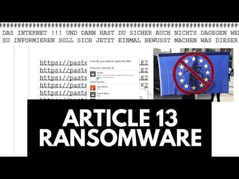 Article 13 Ransomware #SaveYourInternet thumbnail