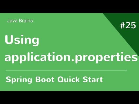 Spring Boot Quick Start 25 - Using application properties thumbnail