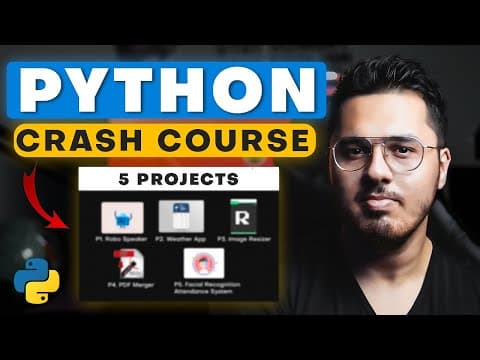 Python Crash Course in Hindi | 5 Python Projects | Complete Python Tutorial thumbnail