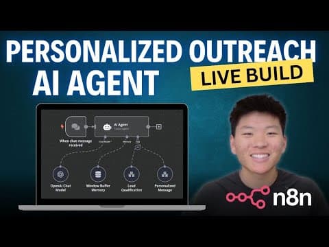*LIVE BUILD* Personalized Outreach AI Agent in n8n (No Code) thumbnail