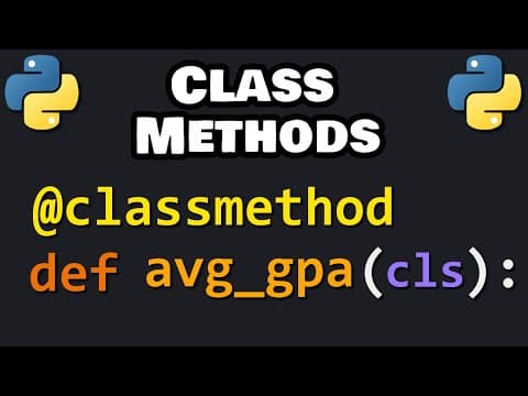 Learn Python CLASS METHODS in 6 minutes! 🏫 thumbnail