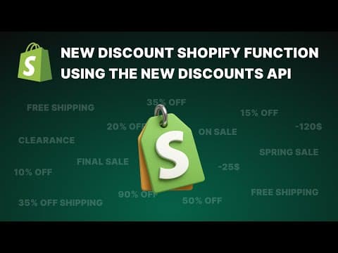 Shopify Functions - New Discount Function | Discount API thumbnail
