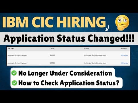 😱IBM CIC Shocking News! | How to Check IBM Application Status | No Longer Under Consideration!!!! thumbnail