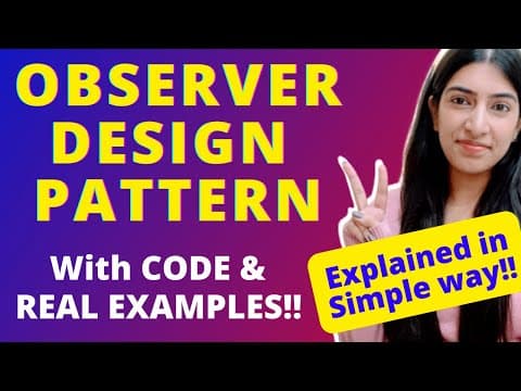 Observer Design Pattern explained in EASY way with CODE and Real Examples!! ✌️ thumbnail