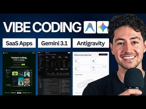 VIBE CODING FULL COURSE: Gemini 3.1 + Antigravity (6 Hrs) thumbnail