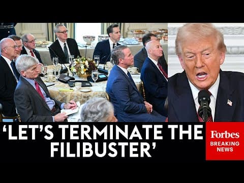 JUST IN: Trump Tells Republican Senators To Their Faces To Kill The Filibuster thumbnail