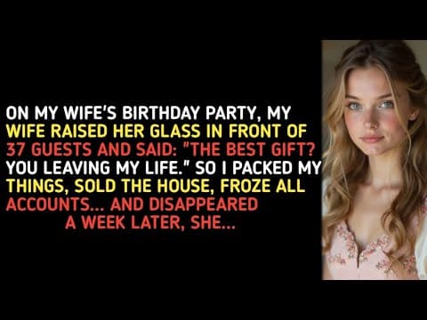 ON MY WIFE'S BIRTHDAY PARTY, MY WIFE RAISED HER GLASS IN FRONT OF 37 GUESTS AND SAID: "THE BEST GIFT thumbnail