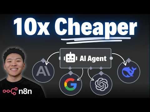 This AI Agent Picks Its Own Brain (10x Cheaper, n8n) thumbnail