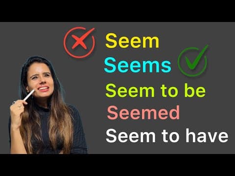 Use of Seem in English  - Rules + Examples + Speaking practice | Day 48 thumbnail