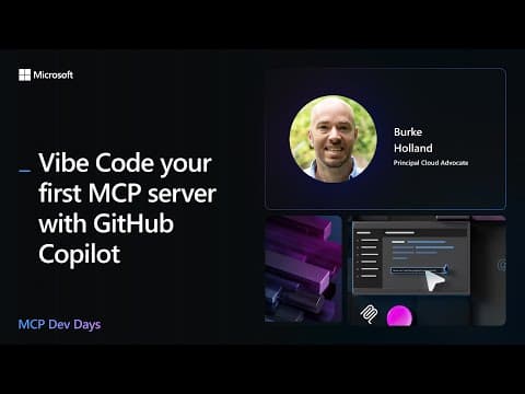 Vibe Code your first MCP server with GitHub Copilot thumbnail
