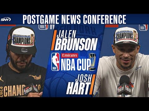 Jalen Brunson and Josh Hart celebrate Knicks 2025 NBA Cup victory thumbnail