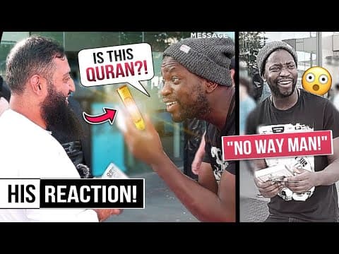 😃 "IS THIS THE QURAN!?" ♥️ AMAZING REACTION #otmfdawah thumbnail