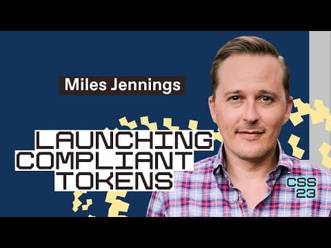 Launching compliant tokens | Miles Jennings thumbnail