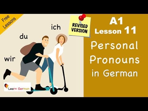Revised  A1 - Lesson 11 | Personalpronomen | Personal pronouns ich du wir | Learn German thumbnail