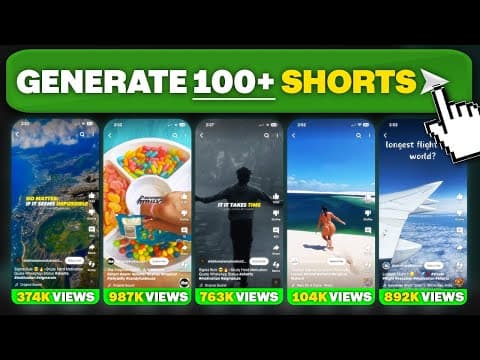 How to Generate 100+ Faceless Shorts for FREE with ONE Prompt using AI thumbnail