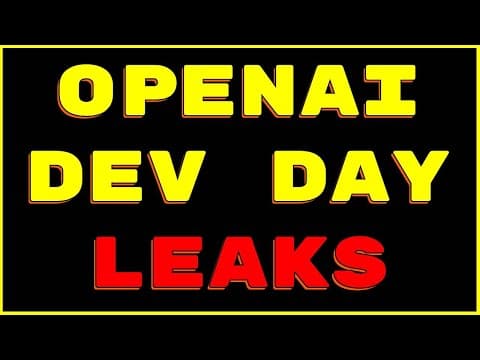 What New Features Will OpenAI Release at Dev Day 2023? thumbnail
