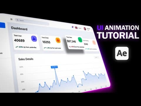 How to Animate UI Designs in After Effects | Motion Graphics Tutorial thumbnail