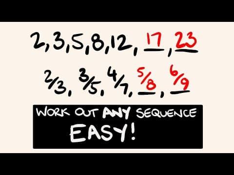 EASY WAY to work out Sequences - Maths Tips and tricks thumbnail