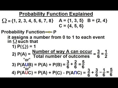 Probability & Statistics (8 of 62) The Probability Function - A First Look thumbnail