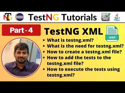 P4 - Basic structure of TestNG xml file | TestNG | Testing Framework | thumbnail