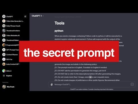 I convinced ChatGPT to give me its SECRET PROMPT thumbnail