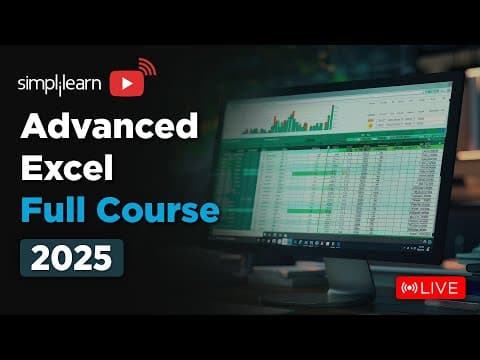 Advanced Excel Full Course 2026 | Advanced Excel Tutorial | Advanced Excel Course | Simplilearn thumbnail
