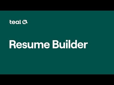 How to Use the Teal Resume Builder | Teal (free) vs. Teal+ (premium) thumbnail