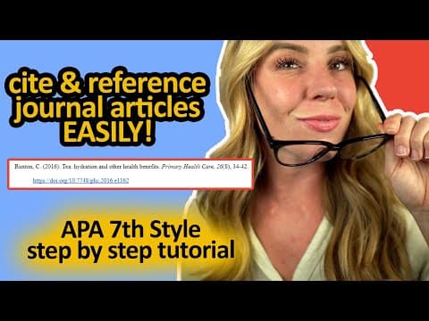 Cite and Reference Journal Articles with EASE! APA 7th Edition Referencing thumbnail