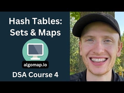 Hash Tables: Hash Functions, Sets, & Maps - DSA Course in Python Lecture 4 thumbnail