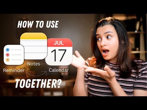 Apple Notes + Reminders + Calendars - The PERFECT PRODUCTIVITY system thumbnail
