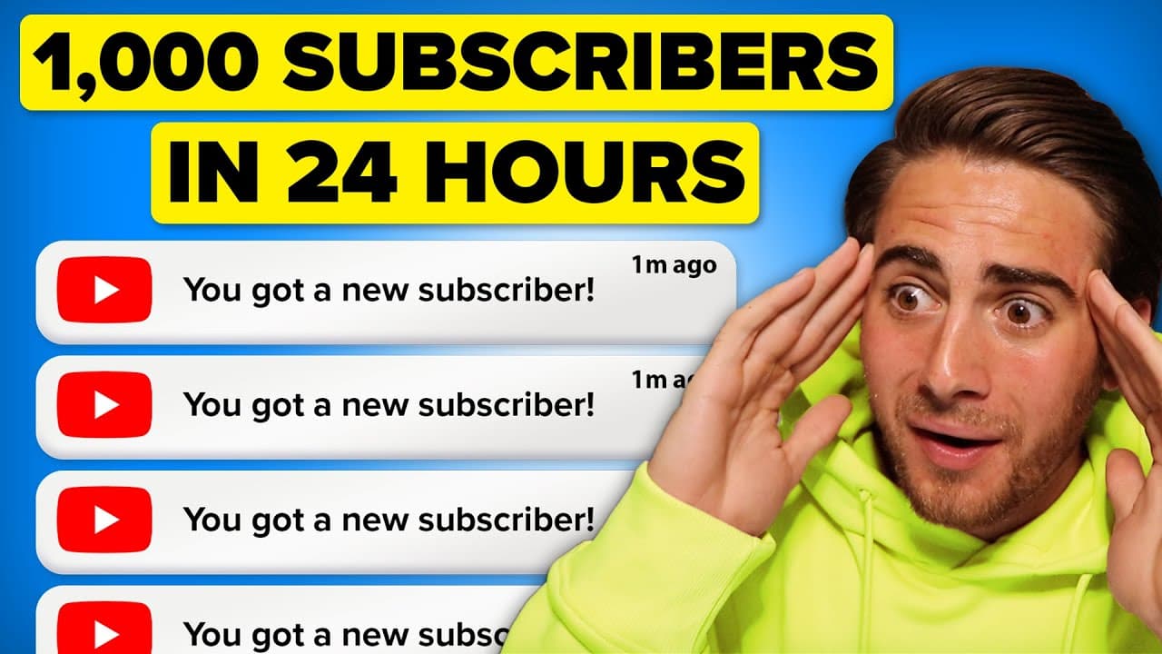 How To Get 1,000 Subscribers on YouTube in 24 Hours OR LESS (Get ...