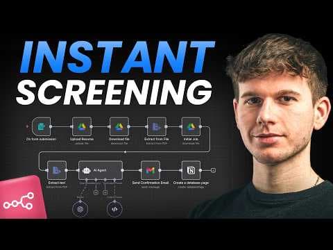 I Built an AI Agent That Screens 1000 Resumes in Minutes (n8n tutorial) thumbnail